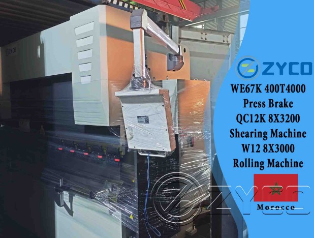 Pressa piegatrice idraulica CNC Marocco-WE67K 400T 4000 e cesoia QC12K 8X3200 e macchina per laminazione W12 8X3000